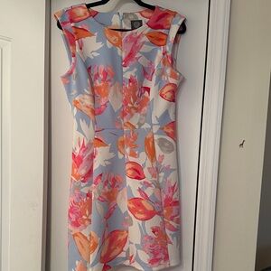 Vince Camuto Floral Midi Dress - Blue and Pink - worn once